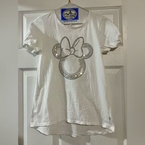 Disney x GAP Kids Minnie Mouse Sequin Glitter High Low Puffed T Shirt - Size XXL